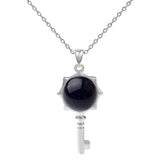 Sunflower Key Gemstone Pendant Necklace for Women Men #SN1766 with Silver Chain