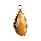 Facted Teardrop Gemstone Pendant for Making Jewelry Gold Wrappred