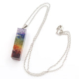 Crystal Chakra Gemstone Necklace hexagonal column resin crystal for Emotion Relief Balance Chakra Self Inner Healing