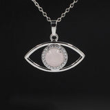 Choose your Gemstone Pendant with Chain evil eye symbol necklace Pendant 925 sterling-silver for women in size 18 inches