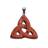 35-40mm Celtic Triquetra Knot Crystal Pendant | Natural Gemstone Trinity Knot Necklace for Protection
