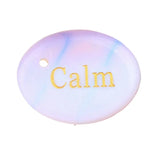 35X45MM Flat Oval Gemstone Pendant Engraved Words for Making Jewelry Lucky Stone DIY Accessories