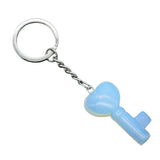 Symbolic Heart Key Crystal Keychain | Natural Healing Stone Pendant Bag & Key Charm