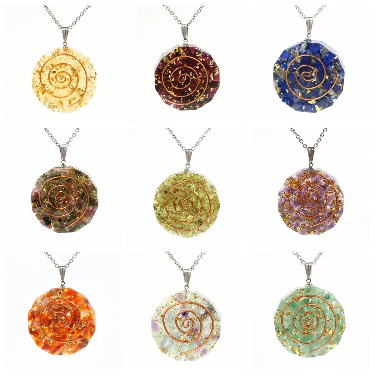 Colorful crystal dropper pendant Amethyst powder gravel crystal Fashion Pendant Crystal Quartz Healing For Women and girls