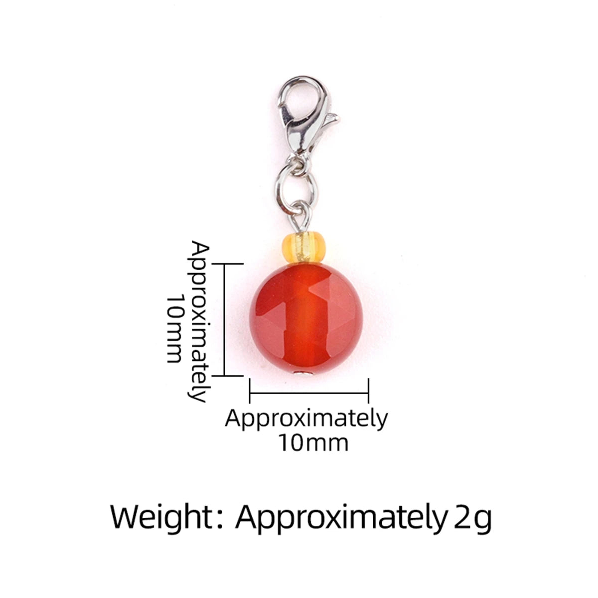10MM Faceted Disc Gemstone Pendant Charm Tag with Lobster Clasp  Healing Crystal Stone Charm for Keychain #SP1895