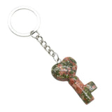 Symbolic Heart Key Crystal Keychain | Natural Healing Stone Pendant Bag & Key Charm