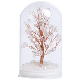 Natural Crystal Tree in Glass Bottle | Feng Shui Gemstone Money Tree with Wood Base & LED Light for Home Decoration Gift