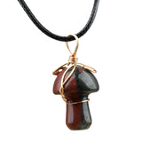 Bohemian Mushroom Crystal Necklace | 15×20mm Gemstone Pendant Vacation & Party Gift
