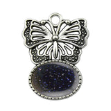 High Quality Natural Colorful Gem Stone Alloy Butterfly Pendant Fashion Women Jewelry Accessories for Children's Party Necklace