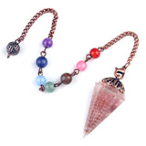 Wholesale Chakra Orgone Pendulum | Red Crystal Resin Pendulum with Copper Coil & 7 Chakra Chain for Divination