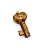 Fashion Heart Key Necklace Pendant with Natural Crystal Stone Pendant For Women and Men Jewelry Making