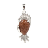 Silver Parrot Gemstone Pendant for DIY Making Jewelry #SP1764-Bird Animal Charms
