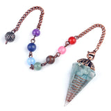 Wholesale Chakra Orgone Pendulum | Red Crystal Resin Pendulum with Copper Coil & 7 Chakra Chain for Divination