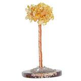 Natural Crystal Tree with Gray Agate Base | Handmade Copper Wire Gemstone Ornament for Home & Office Decor