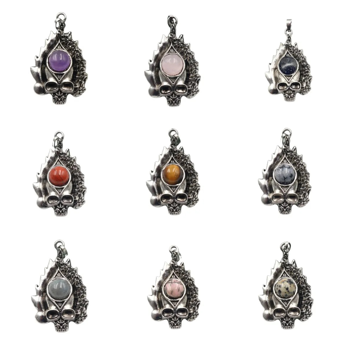 Dark Culture Silver Skull Fire Charm • Vintage Biker Flame Skeleton Replacement Pendant • Unisex Rocker Hip Hop Halloween Jewelry Gifts