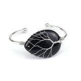 Handmade Black Obsidian Tree of Life Bracelet - Adjustable Copper Wire Wrapped Cuff - Natural Gemstone Healing Crystal Jewelry for Protection & Grounding - Unique Spiritual Gift