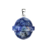 Creative UFO Planet Pendant | 20MM Natural Gemstone Necklace, Multi-Color Healing Crystal Jewelry