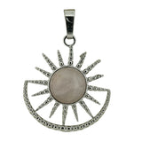 Vintage Sun Burst Gemstone Charm - Spiritual Healing Crystal Pendant Jewelry