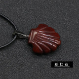 Chakra Healing Shell Pendant | 20mm Natural Crystal Necklace Ocean-Inspired Reiki Jewelry