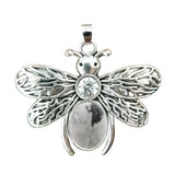 Silver Butterfly Oval Gemstone Pendant for Making Jewelry #SP1504S