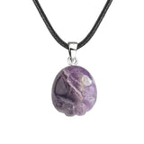 23×25mm Hand-Carved Crystal Footprint Pendant | Natural Gemstone Paw Print Necklace for Healing