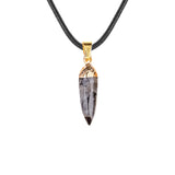 Faceted Chili Gemstone Pendant Necklace SN1871G Hand-Carved Protection Amulet 45CM Black Cord