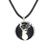 Lucky Deer Head Crystal Pendant Necklace, Natural Healing Stone Charm Necklace, Blessing Gift Jewelry for Women
