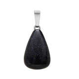 Natural Crystal Teardrop Pendant Necklace, Polished Gemstone Water Drop Sweater Chain for Women, Healing Stone Jewelry