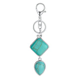 Minimalist Natural Stone Keychain Aesthetic Geometric Quartz Teardrop Charm Bag Pendant Girlfriend Gift