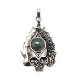 Dark Culture Silver Skull Fire Charm • Vintage Biker Flame Skeleton Replacement Pendant • Unisex Rocker Hip Hop Halloween Jewelry Gifts