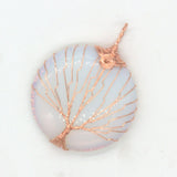Tree of Life Wire Wrapped Crystal Pendant Rose Gold  for Making Jewelry #SP0835