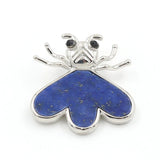 Natural Gemstone Bee Pendant Silver Plated Heart Wing Crystal Bee Charm for DIY Necklace Making Fashion Women Jewelry
