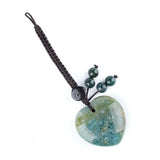 Fashional Gemstone Droplet Shaped Special Hand Engraved Pendant Woven Rope Keychain Bag Keychain Pendant Keychain Love Gift