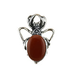 26×36mm Antique Silver Spider Pendant | Natural Crystal Cabochon Gothic Insect Charm for Jewelry Making