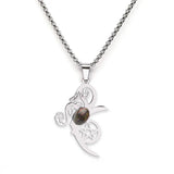 Mystical Moon Flower & Star Necklace - Durable Stainless Steel Pentacle Pendant - Spiritual Protection Gift for Seekers
