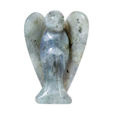 1.5Inch Gemstone Angel Figurine #SP1930 Hand Carved Pocket Healing Crystal Statue Perforated Spiritual Pendant for DIY Jewelry, Yoga Decor & Christmas Gifts