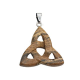 35-40mm Celtic Triquetra Knot Crystal Pendant | Natural Gemstone Trinity Knot Necklace for Protection