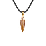 Faceted Chili Gemstone Pendant Necklace SN1871G Hand-Carved Protection Amulet 45CM Black Cord