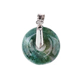 Natural Gemstone Ping Buckle Shaped Pendant with Silver Metal  Mixed Agate Crystal Pendant Jewelry Gift Bring Health