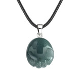 23×25mm Hand-Carved Crystal Footprint Pendant | Natural Gemstone Paw Print Necklace for Healing