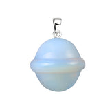 Creative UFO Planet Pendant | 20MM Natural Gemstone Necklace, Multi-Color Healing Crystal Jewelry