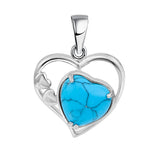 Natural Crystal Heart Pendant, Hollow Silver Frame with Gemstone Center for Women’s Jewelry