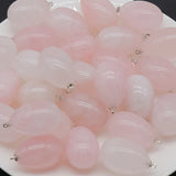Natural Egg Shape Crystal Pendants for DIY Jewelry Making, Polished Gemstone Tumbled Stone Charms with Loop, Wholesale Healing Quartz Rebirth Talisman for Necklaces