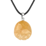 23×25mm Hand-Carved Crystal Footprint Pendant | Natural Gemstone Paw Print Necklace for Healing