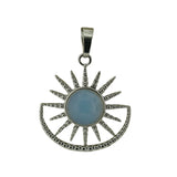 Vintage Sun Burst Gemstone Charm - Spiritual Healing Crystal Pendant Jewelry