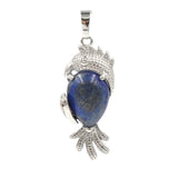 Silver Parrot Gemstone Pendant for DIY Making Jewelry #SP1764-Bird Animal Charms