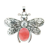 Silver Butterfly Oval Gemstone Pendant for Making Jewelry #SP1504S