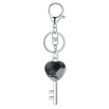 Natural Crystal Heart Key Keychain, Chakra Healing Gemstone Keyring for Car Keys & Bag Charm