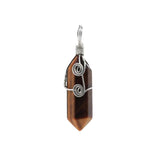 Natural Crystal Hexagonal Point Pendant • Copper Wire Wrapped Double Spiral Crystal Charm • Healing Chakra Gemstone Jewelry Making Accessory