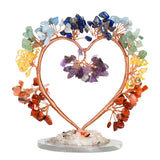 Handmade  Love Heart Crystal Tree | Natural Gemstone Ornament with Agate Slice Base | Healing Crystal Home Decor for Spiritual Gifts